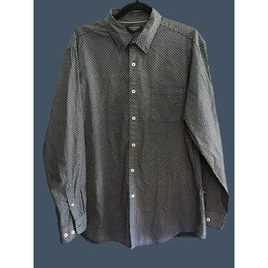 ROUNDTREE & YORKEE TRIM FIT MENSNAVY/WHITE 100% COTTON BUTTON DOWN SHIRT SIZE XL
